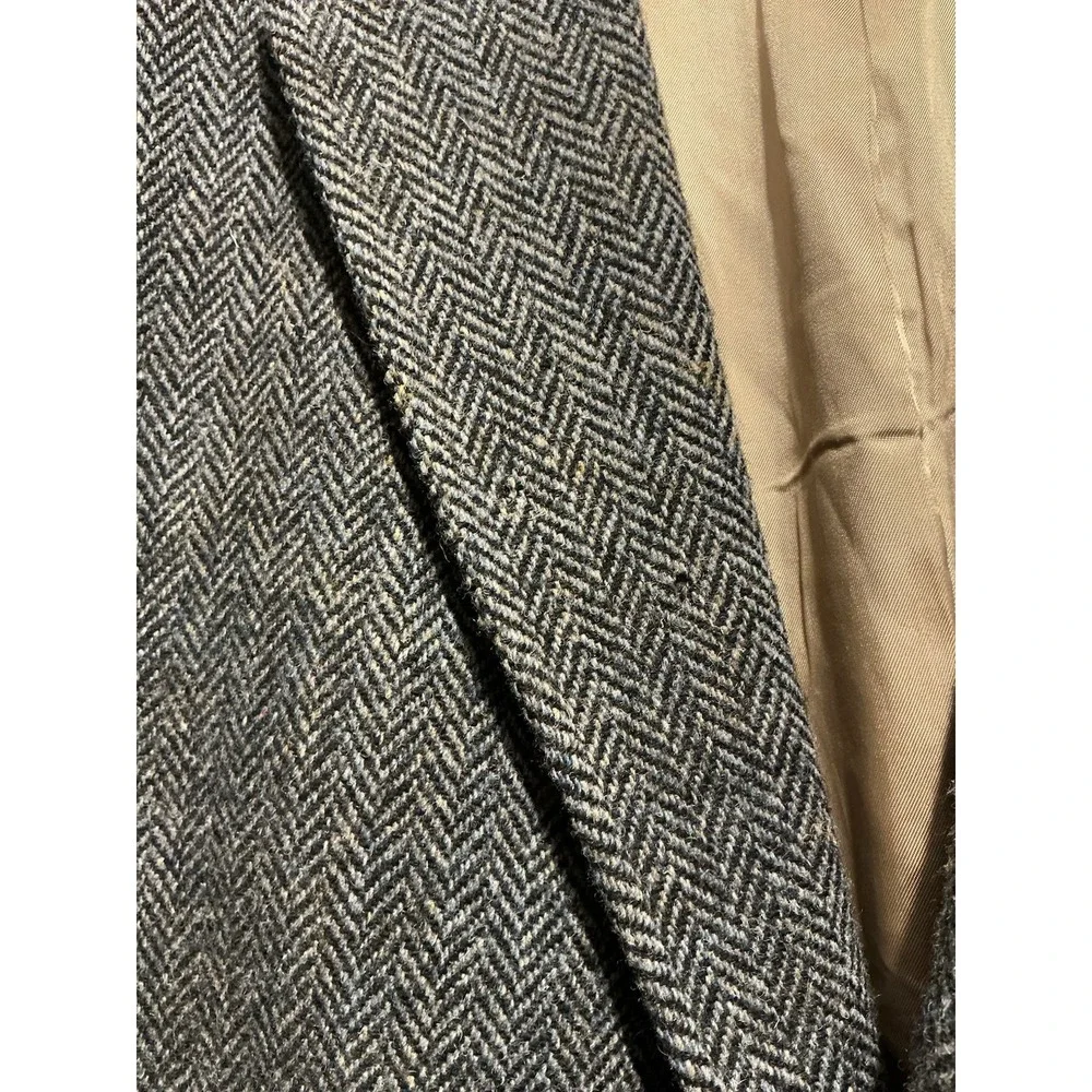 Orvis Harris Tweed Sport Coat Blazer Jacket VTG 46L READ Gray Herringbone USA